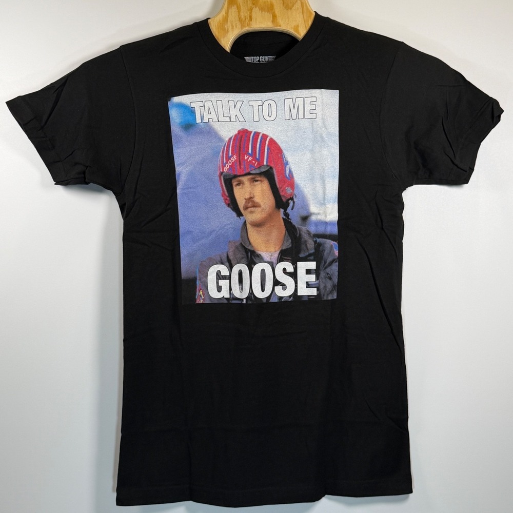 Talk To Me Goose Top Gun T-Shirt Black Men's Medium Short Sleeve NWOT